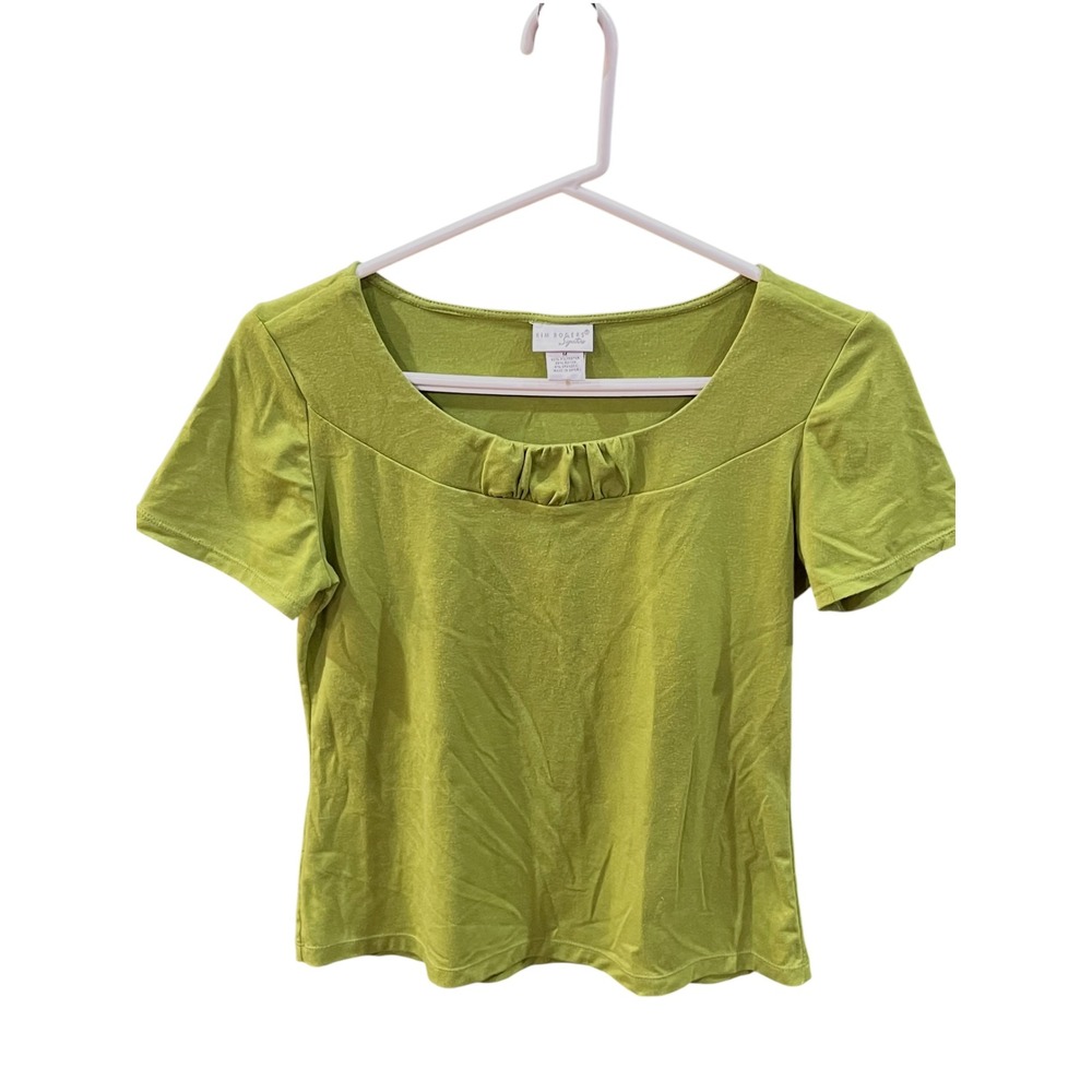 Kim Rogers Signature Lime Green Short Sleeve Blouse Women's Size‎ Medium